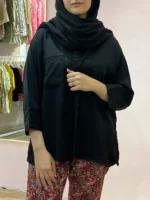 شومیز مشکی بیسیک تنسل | گیلاس بانو