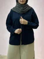 شومیز سرمه‌ای زارا | گیلاس بانو