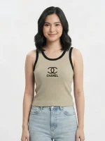 تاپ chanel کرمی | گیلاس بانو