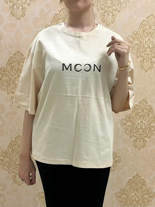 تیشرت moon کرمی | گیلاس بانو